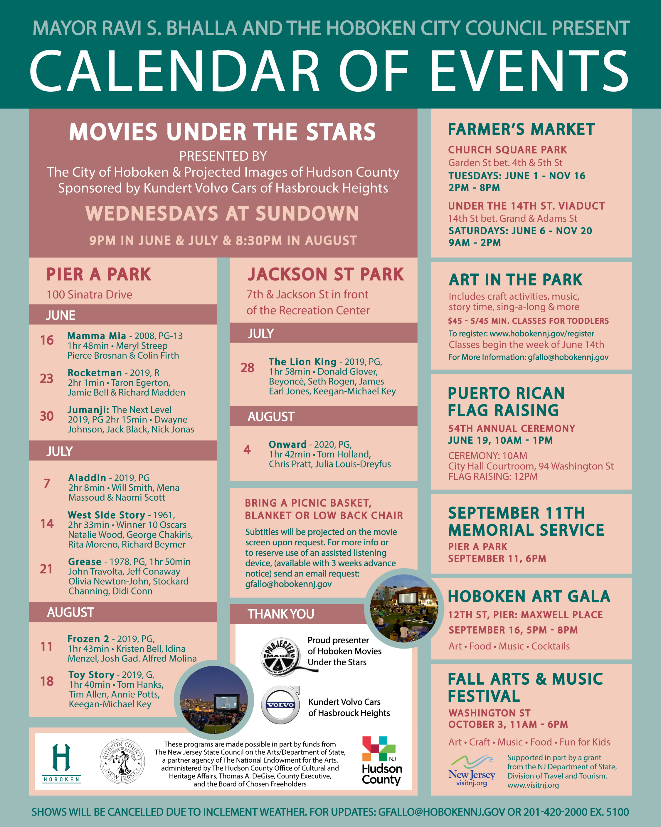 Mayor Bhalla and City of Hoboken announce Movies Under the Stars